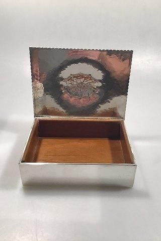 Georg Jensen Silver Cigar Box/Lidded Box wood lined No 195 - Picture 2 of 6