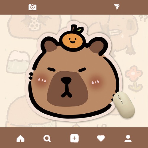 Irregular Mouse Pad Cartoon Capybara Mousepad Computer Desk Mats For Office Home - Photo 21/24