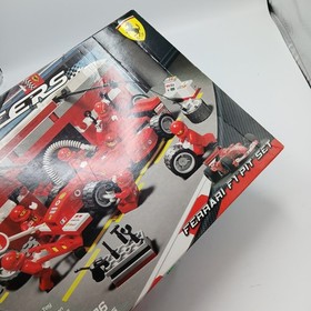 LEGO Racers: Ferrari F1 Pit Set (8375) 2004 w/ Box & Manual - missing 4 parts