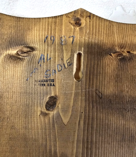 Calendario da parete vintage in legno perpetuo anni 80 pino contadino Pennsylvania olandese - Foto 8 di 12