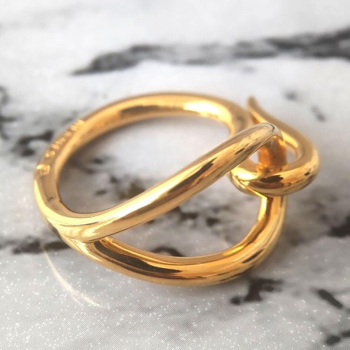 HERMES Jumbo Schal Ring Anhänger Top Gold Metall Stola Accessoire Schmuck - Bild 22 von 24