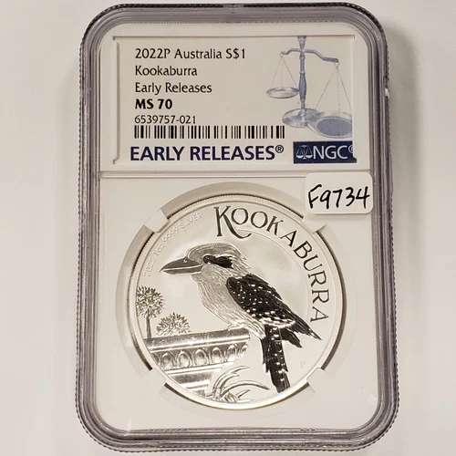 2022-P $1 Australia 1 oz Silver Kookaburra Coin - NGC MS 70 - SKU-F9734