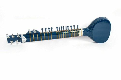 Electric Travel Sitar Indian Musical Instrument Tun Wood Hand Painted - Picture 3 of 5