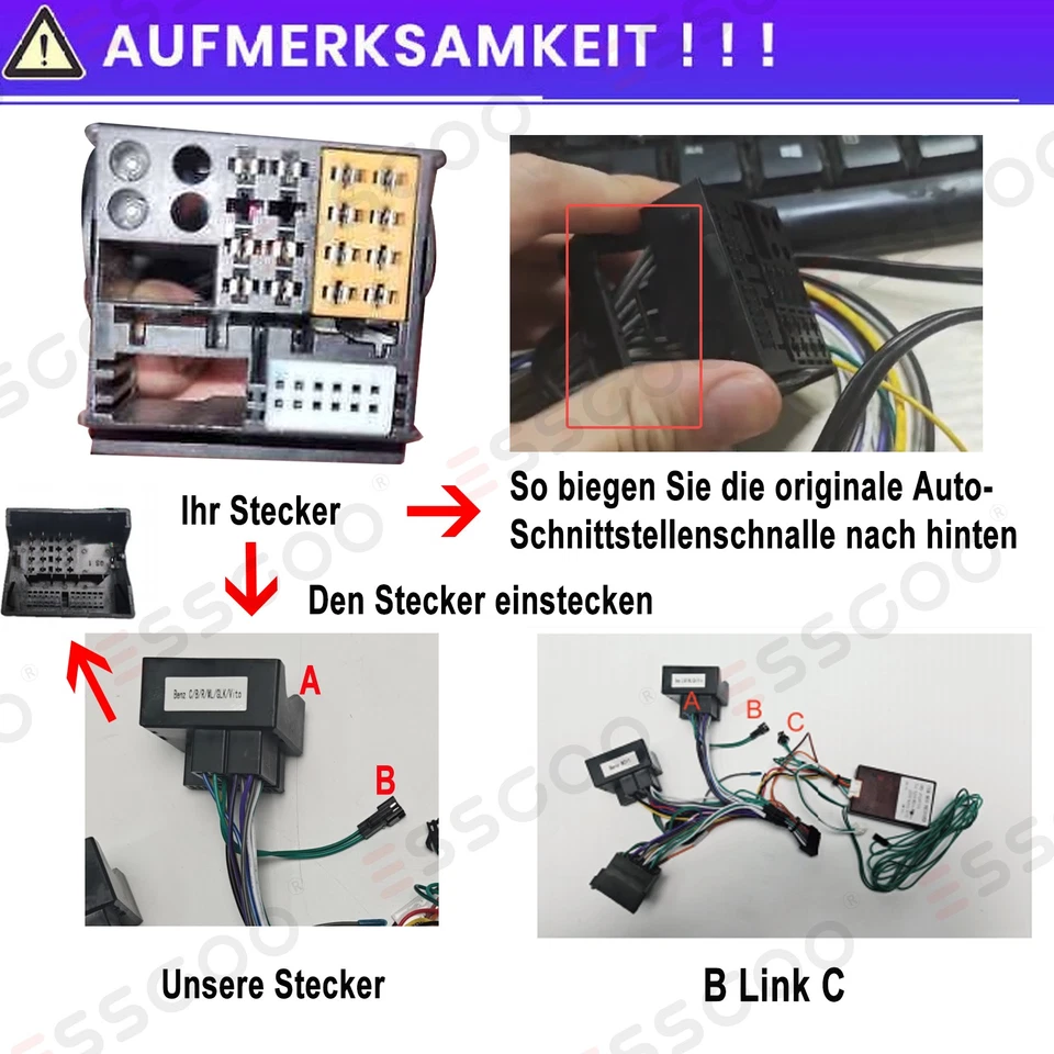 Für Mercedes Benz A/B-Klasse W169 W245 W639 32G Android 15 CarPlay Autoradio KAM - Bild 2 von 4