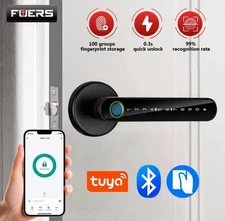 WiFi Smart Fingerprint Keyless Door Lock Biometric With Handle & TUYA APP
