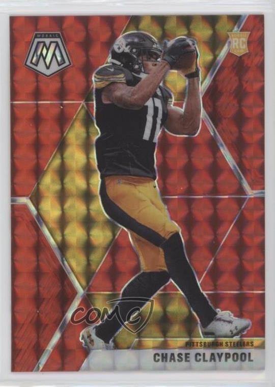 2020 Panini Mosaic Rookies Red Mosaic Prizm Chase Claypool #220 Rookie RC 02sw