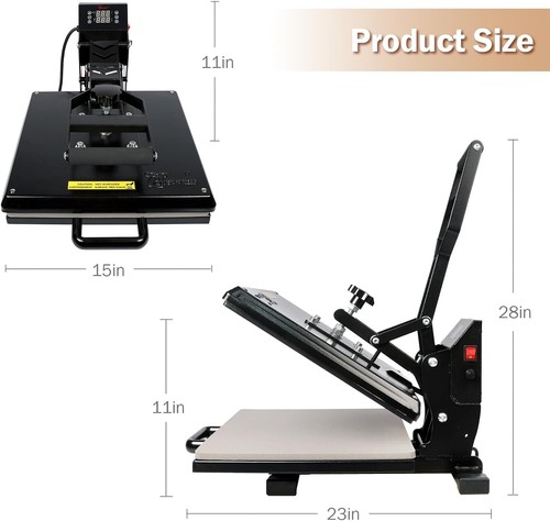 Heavy-Duty 15x15 Digital Heat Press with Removable Silicon Mat - Black Finish - Picture 9 of 9