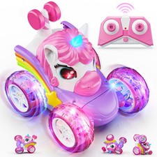 Carsky Unicorn Remote Control Car for Girls,Rechargeable 360 Stunt RC Cars