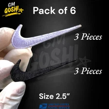 Black&White Embroidered Swoosh 2.5" Iron On Pack of 6 "3 White & 3 Black"