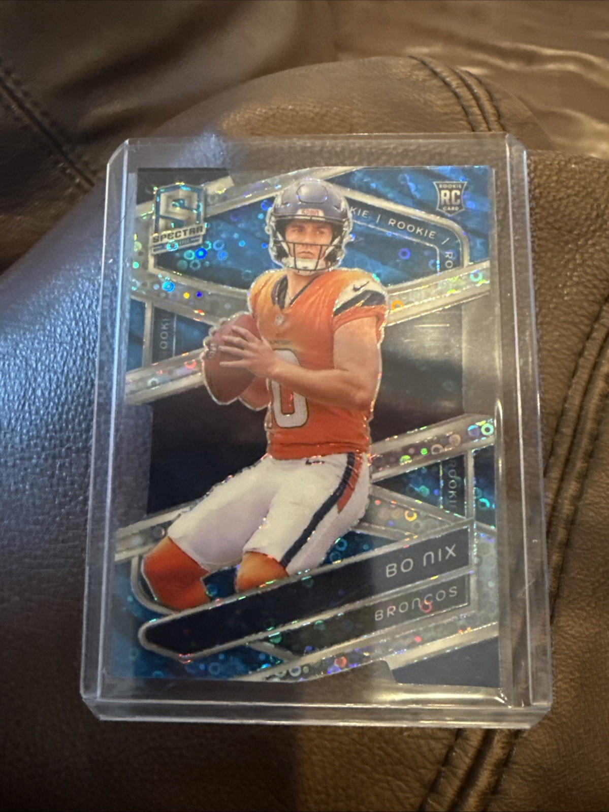 2024 Panini Spectra Neon Blue Pulsar Prizm Die Cut #114 Bo Nix 13/50 Rookie RC