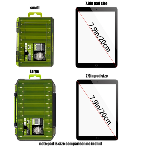 Double-Sided Compact Tackle Box Durable Organizer for Fishing Lures Hooks Baits - Picture 6 of 22