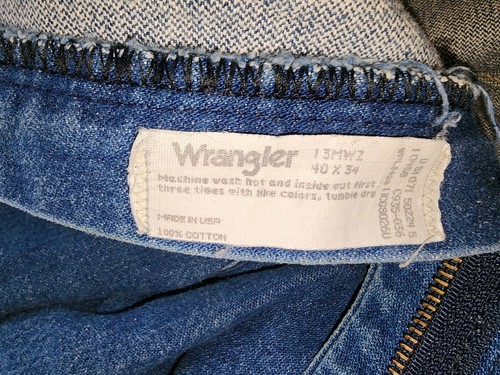 Vintage Wrangler 13MWZ Denim Jeans Blau Made in USA 38”x34”Cowboy Cut Original Cut - Bild 4 von 6