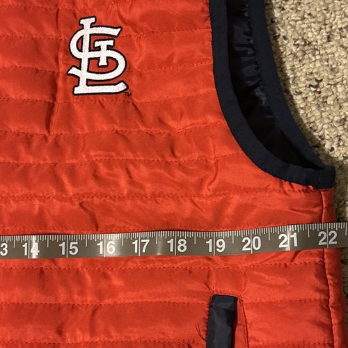 St Louis Cardinals Full Zip Bayer Logo Quilted Puffer Vest Men's Size XL Red - Bild 4 von 5