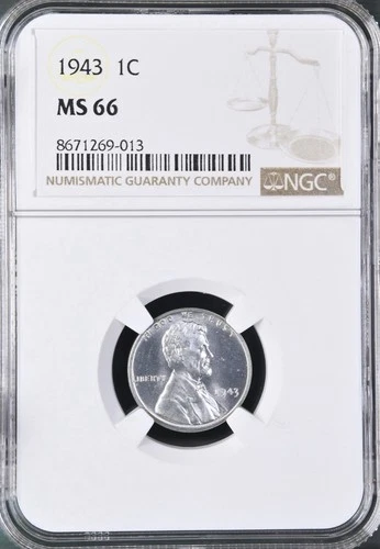 1943 1C  Lincoln Wheat One Cent NGC MS66   8671269-013