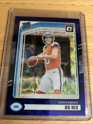 2024 Panini Donruss- Rated Rookie Bo Nix #369 Optic Preview Blue Scope Prizm (RC