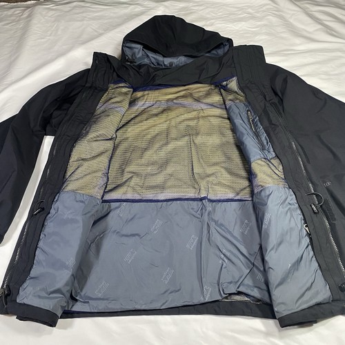 Women’s Patagonia Goretex Rain jacket Black Large Vintage Liquid Sky - Picture 9 of 17