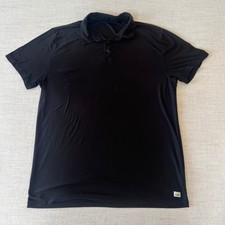 Vuori Polo Shirt Mens Large L Black Strato Tech Stretch Golf Tennis Performance