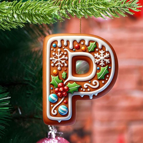 Weihnachten Acryl Alphabet Buchstaben Anhänger Weihnachtsbaum Party Hängeschmuck J2U1