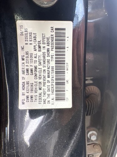 Right AIR BAG 77820T2AA71 2014-2017 HONDA ACCORD - Picture 6 of 8