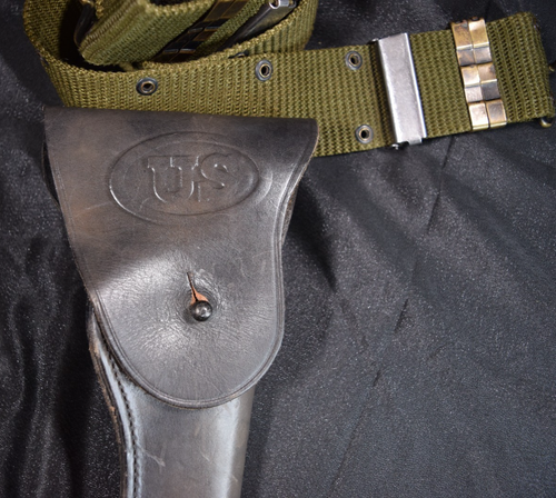 VTG Cathey Enterprises 1911 7791466 Leather Holster US Army Equipment Belt Brass - Picture 2 of 14