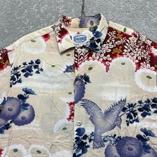 VTG Jams World Shirt Mens M Honolulu Hawaii Prod Dev Comm Team Floral Bird USA
