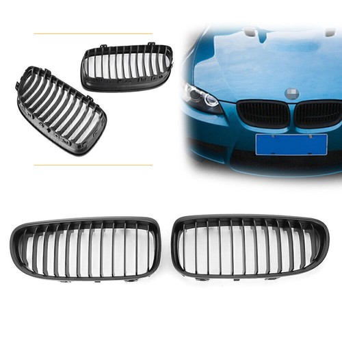 2x Black Front Grills Fit 2009-11 E90 LCI 3-Series Sedan & Wagon 323i 325i 328i - Foto 3 di 11