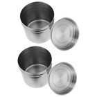 2 Pcs Stainless Steel Kitchen Storage Jars Large Snack Containers Food