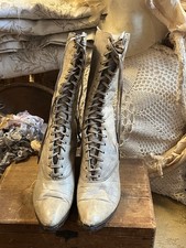 Antique Vintage Victorian Leather Boots Lace up approx Size 7