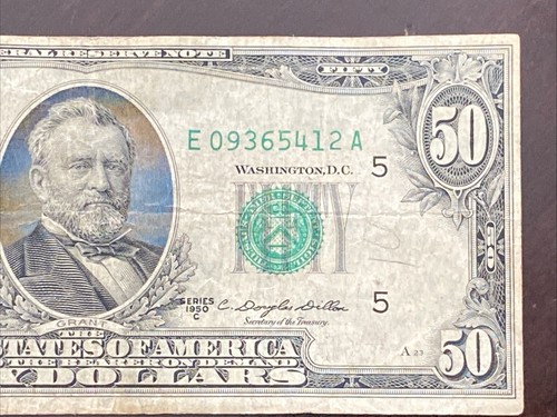 US SERIES OF 1950-C $50 NOTE–SERIAL #E09365412A-RICHMOND, VA-CIRCULATED-CURRENCY - Bild 4 von 9