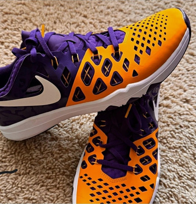 Nike Air Max 1 Men's Low Top Lace-Up Mesh Sneakers Orange Purple White