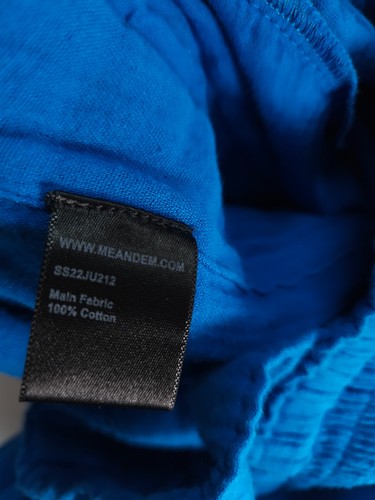 ME+EM Jumpsuit Gr. 12 blau Käsetuch gerafft Mieder weites Bein Baumwolle Sommer - Bild 10 von 11