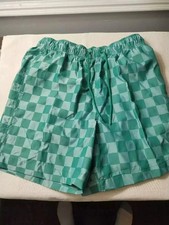 Nike Club Flow 6" Checkered Green Shorts FN3098 - Mens Size Small