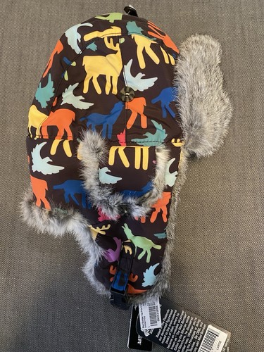 Mad Bomber Kids Navy Aviator Pilot Hat Real Rabbit Fur  Cap Large - Picture 1 of 4