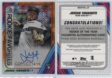 2020 Bowman Mega Box Orange Mojo Refractor /25 Jordan Yamamoto #ROYFA-JY Auto RC