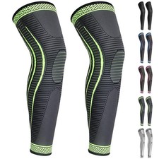 Full Leg Compression Sleeves 2 Pack Long Knee Brace Support for Arthritis