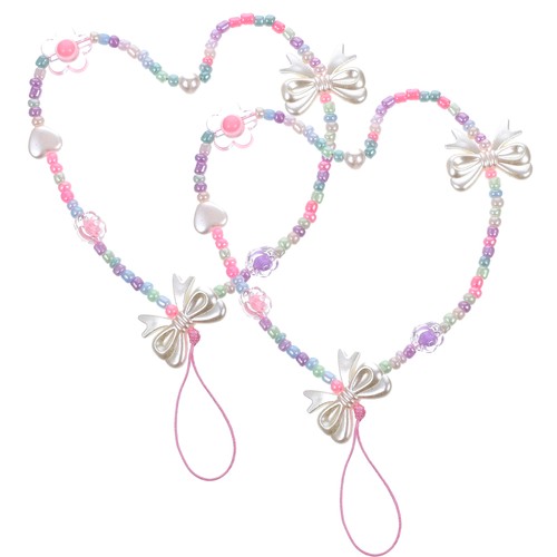 2 Pcs Handyriemen Anti-verlorene Telefonkette Armband Mit Perlen-Handyanhängern - 第 6/12 張圖片