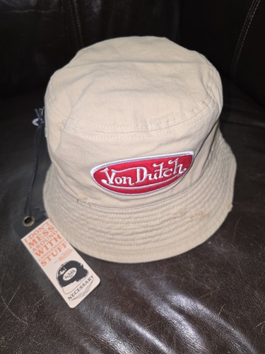 Von Dutch Bucket Hat Authentic, Red/Beige, Reversible New with tags OS Classic
