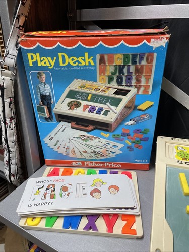 1972 Fisher Price School Days Desk # 176 with Letter Tray and Stencils