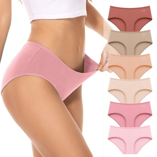Womens Underwear Cotton Hipster Panties Low Waist Briefs Stretch Seamless Bre...