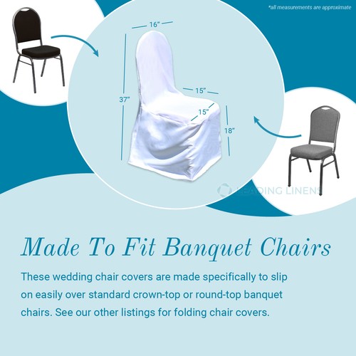 20 pc Black Polyester Banquet Chair Covers Wedding Reception xh - Picture 4 of 8