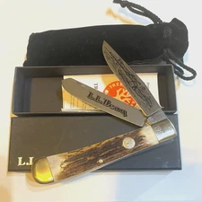 BOKER TREE BRAND GERMANY L. L. BEAN 4 1/8 " TRAPPER  KNIFE GENUINE STAG ***NOS**