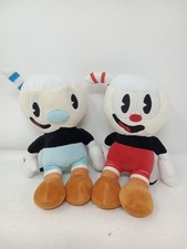 Cuphead and Mugman Plush Mecup Brocup Figure Plush Stuffed Toy Set 10"