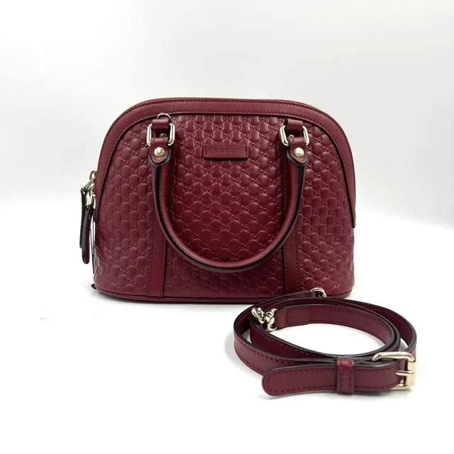 10.28 006 Gucci Red Microguccissima Leather Dome Crossbody Bag
