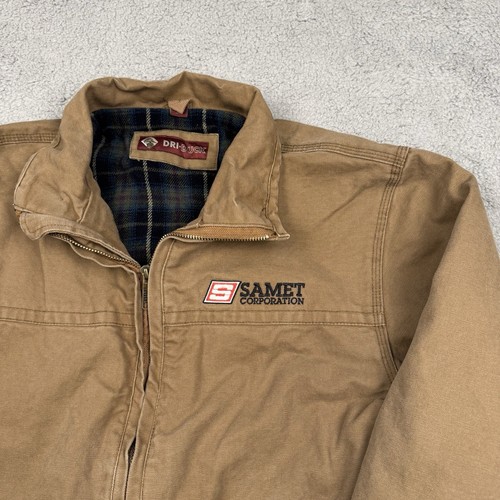 Dri Duck Canvas Jacket Mens Large Brown Blanket Lined Work Wear Bomber - Picture 3 of 14