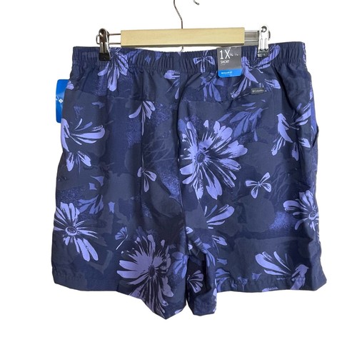 Pantaloncini corti Columbia nuovi con etichette corte pull on stampa fiume sabbia blu floreale taglia 1X - Foto 4 di 7