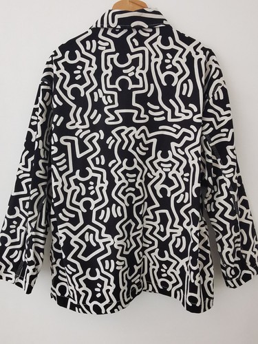 H&M X Keith Haring Black Chore Blazer Jacket Size Medium * Excellent - Picture 11 of 14