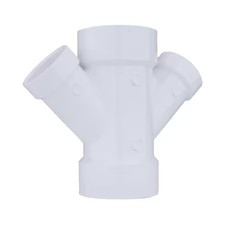 Pvc Double Reducing Wye, Hub, 3 In X 3 In X 2 In X 2 In Pipe Size, 05844