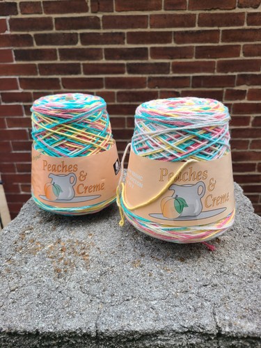 LOTES 2 crema de melocotones y crema 100 % hilo de algodón 173 prados de primavera 14 oz. Cono