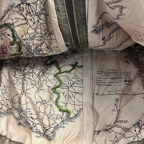 Chaqueta de bombardero de aviación de cuero marrón Birmania Run de colección forro de mapa para hombre talla 46 - Imagen 8 de 14