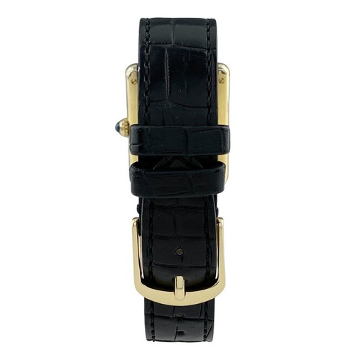 Orologio Cartier Must Tank LM Opalan Vermeil W1005654 Argento 925 GP Pelle Quarzo - Foto 3 di 5